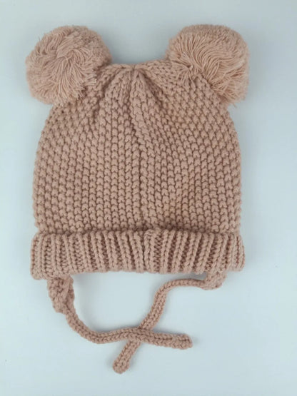 2024 baby girl and baby boy  child children's spring autumn winter Solid knitted hat and knitted infinity scarf