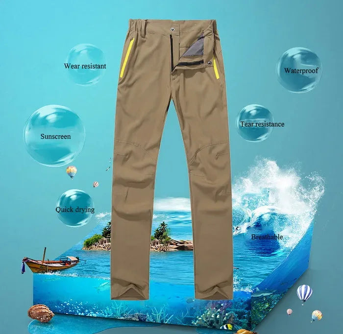 NUONEKO Men Womens Quick Dry Hiking Pants Outdoor Sport Summer Ultra Thin Pants Camping Trekking Fishing Climbing Trousers PN31