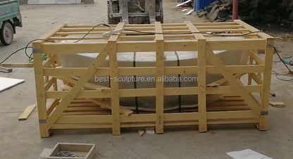 Outdoor Decoration Natural River Brown Stone Bathtub for Sale