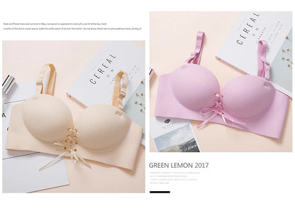 bras for women Rope straps Palm support Steel-free bra with air-permeable bra One-piece Lattice push up sexy bra 80A 80B 80C 85C