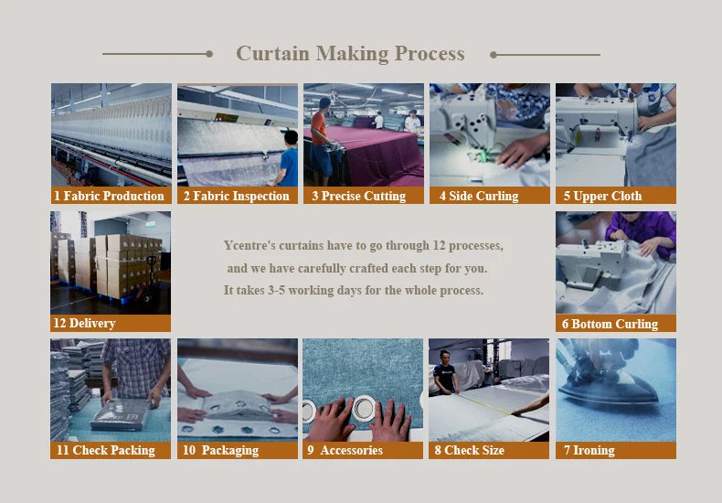 YCENTRE High Shading Rate Blackout Curtain, Blinds for Living Room, Window Treatment Drapes for Bedroom,Big size Custom Made