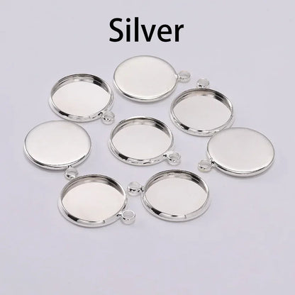 8 10 12 14 16 18 20 25mm Round Cabochon Base Tray Bezels Blank Setting Supplies For DIY Jewelry Making Findings Bracelet Pendant