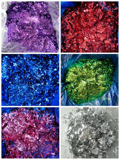 Nail Gold Foil Flakes for Resin Gilding Metal Gold Silver Leaf Flakes for Nails Art Slime-for Diwali Graduation Decorations 1kg