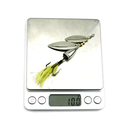 Hengjia 81mm 10.5g Double Sequin Spinner Spoon Rotating Fishing Lure for River Lake Stream