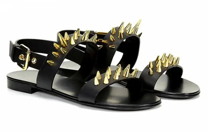 Summer Men Shoes Designer's Genuine Leather Men Sandalias Zapatos Mujer Rome Rock Fashion Mens Sandal Shoes flat men sandals