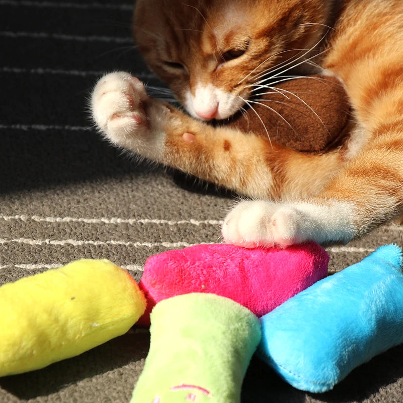 Teeth Grinding Catnip Toys Funny Interactive Plush Cat Toy Pet Kitten Chewing Vocal Toy Claws Thumb Bite Cat mint For Cats
