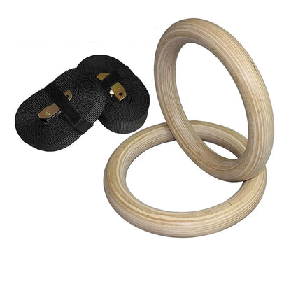 1pair New Wooden 28mm Exercise Fitness Gymnastic Rings Gym Exercise Pull Ups Muscle Ups