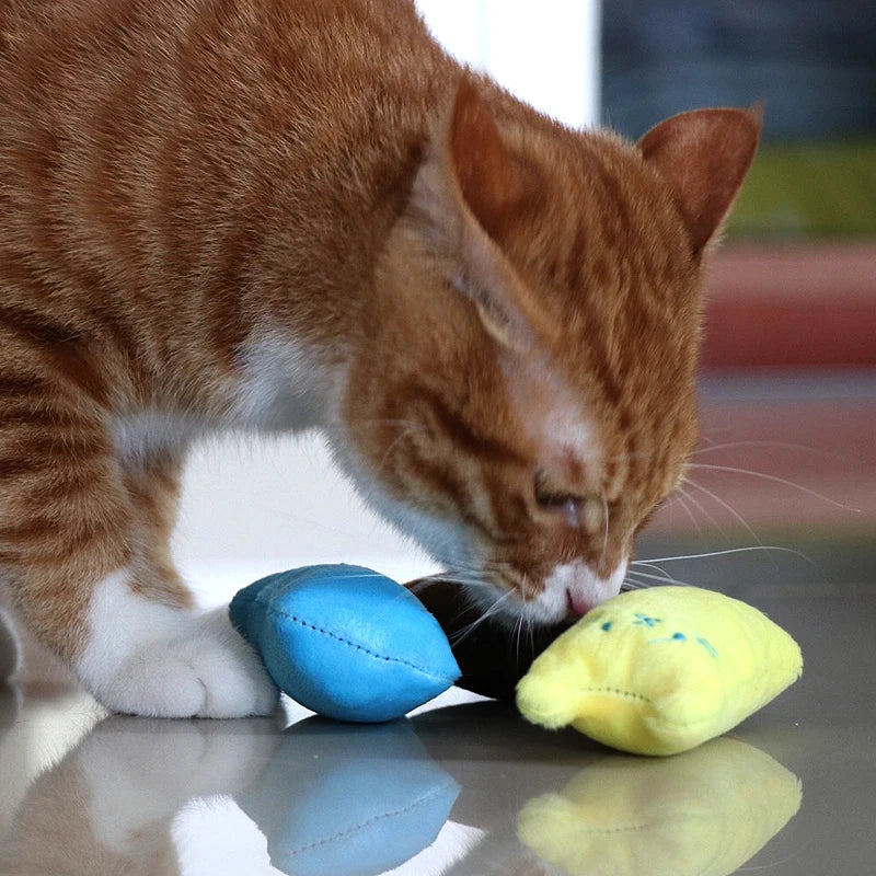 Teeth Grinding Catnip Toys Funny Interactive Plush Cat Toy Pet Kitten Chewing Vocal Toy Claws Thumb Bite Cat mint For Cats