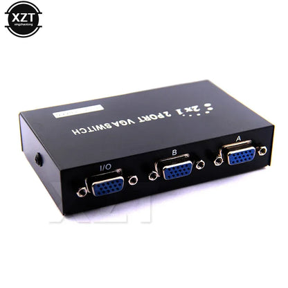 Newest 2 Port HD VGA SVGA Sharing Switch Box For LCD PC TV Monitor Video 2 In 1 Out for PC Laptop