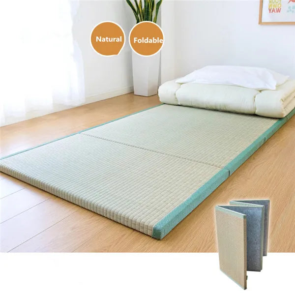 Folding JapaneseComfortable  Tatami Mattress Mat Rectangle Large Foldable Floor Straw Mat For  Sleeping Tatami Mat Flooring