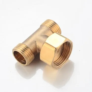 Brushed Gold Basin Water Tap Bathroom Deck Mounted 3 Holes Cross Handle Basin Faucet