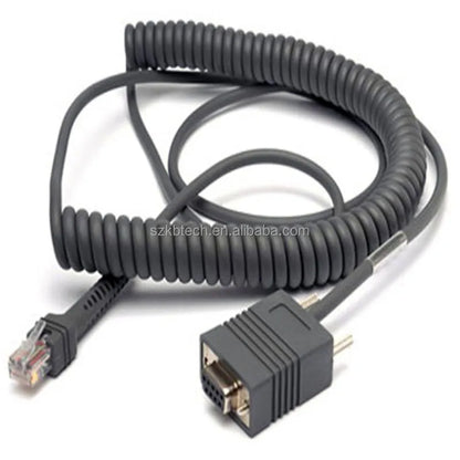 12ft 5M CBA-R03-C12PAR Coiled Retractable RJ45 RS232 Cable TPE/PVC Tinned Copper Conductor 18-Month Warranty for Symbol LS2208