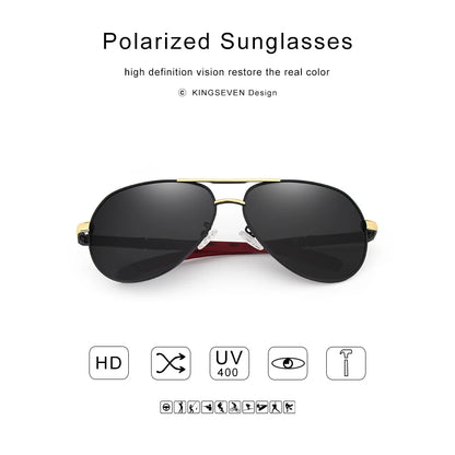 KINGSEVEN Aluminum Magnesium Men's Sunglasses Polarized Men Coating Mirror Glasses oculos Male Eyewear Accessories For Men K725