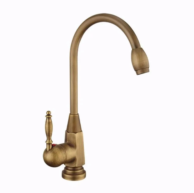 Bronze Antique Brass Kitchen Single Handle High Arc Sink Faucet