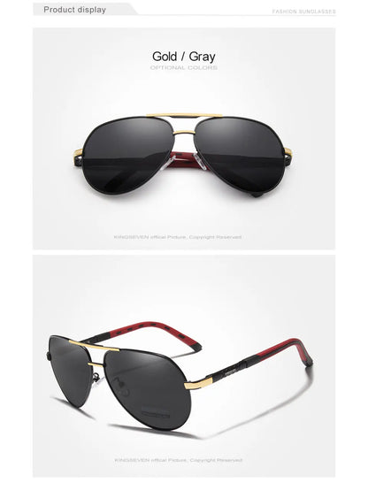 KINGSEVEN Aluminum Magnesium Men's Sunglasses Polarized Men Coating Mirror Glasses oculos Male Eyewear Accessories For Men K725
