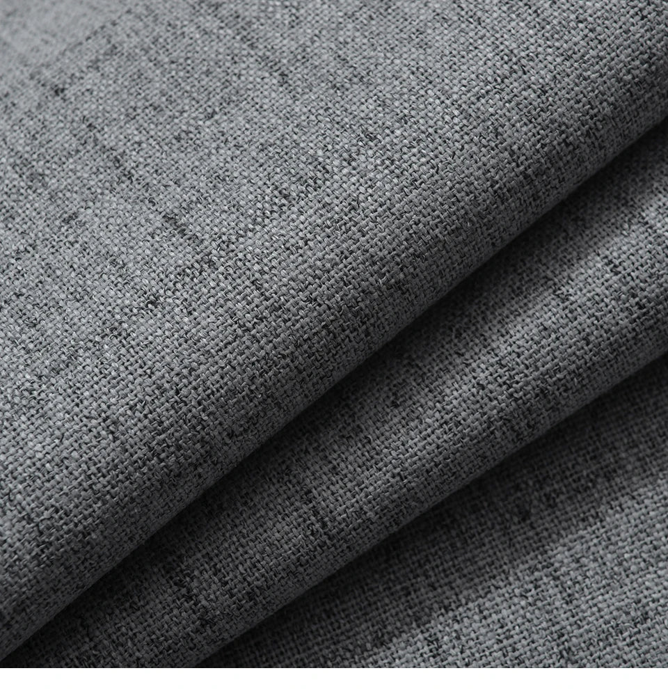 Plaid 100% Blackout Curtain For Living Room Darpe Faux Linen Curtains for Bedroom Rideaux Window Customized Cortina