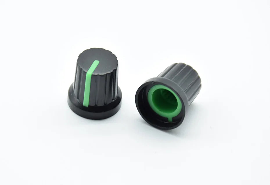 10Pcs  Shaft Hole Dia Plastic Threaded Knurled Potentiometer  6mm  Knobs Caps