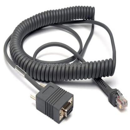 12ft 5M CBA-R03-C12PAR Coiled Retractable RJ45 RS232 Cable TPE/PVC Tinned Copper Conductor 18-Month Warranty for Symbol LS2208