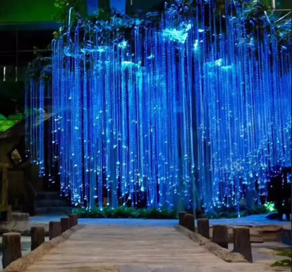Outdoor Indoor Christmas Park Decor Artificial Plastic Optic Fiber RGBW LED Light Willow Tree IP66 Waterproof Lightweight