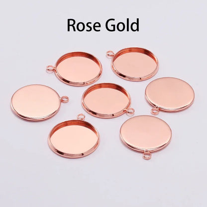 8 10 12 14 16 18 20 25mm Round Cabochon Base Tray Bezels Blank Setting Supplies For DIY Jewelry Making Findings Bracelet Pendant