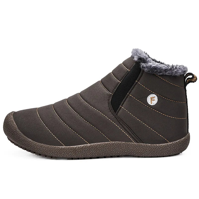 MARSON Men Winter Shoes Solid 4 Colors Men's Snow Boots Plush Inside Bottom Keep Warm Waterproof Ski Boots Plus Size 35 - 48