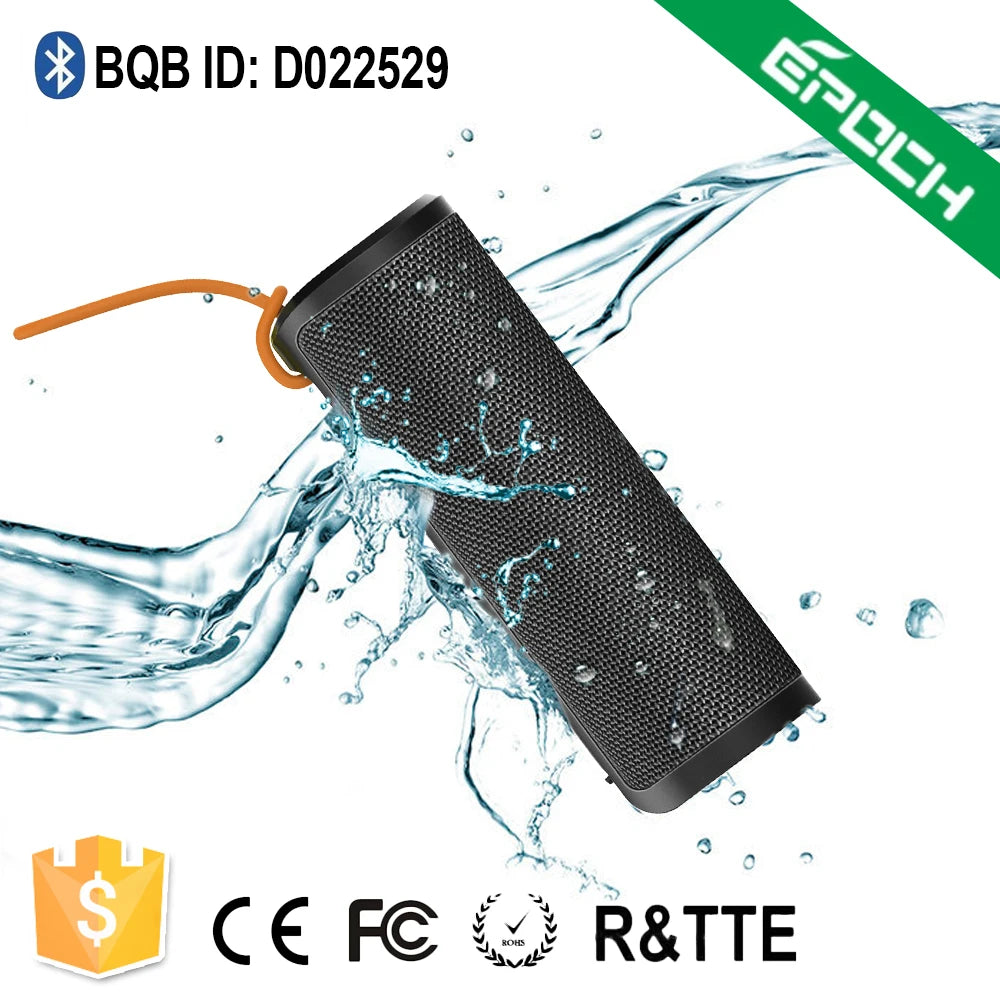 New  Premium Hight Quality Wireless Speaker Fabric Mesh  Portable Cylindrical Speaker Heavy  Deep Bass Waterproof IPX4  with MIC