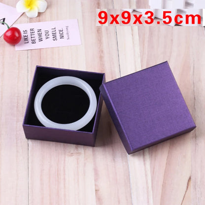 24pcs Square Jewelry Packaging Box 9*7cm Purple paper Necklace Ring Earrings Bracelet Gift Box for Valentine's Day High Quality
