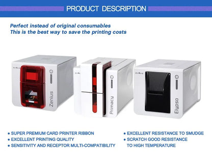 Primacy RCT000 UV Ribbon Bule/Green/Red Color-1000 Images compatible for Zenius Primacy Elypso ID Card Printer