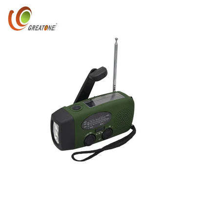 Multifunctional Waterproof Emergency Power USB Charger Solar Hand Crank Dynamo Portable AM/FM Radio Built-In Speaker Flashlight