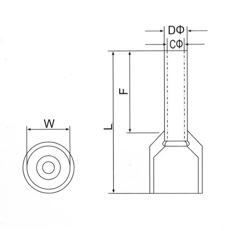 100 pieces/package E0508 E7508 E1008 E1508 E2508 insulated bushing junction box cable end wire connector crimping terminal