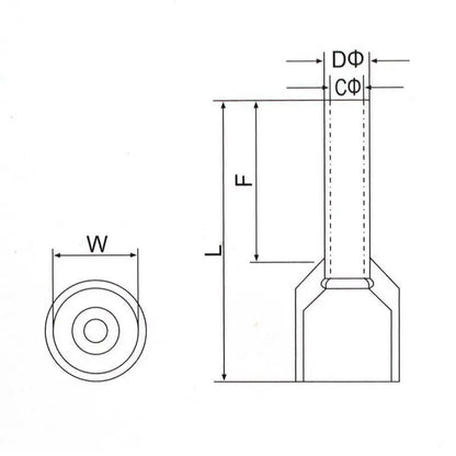 100 pieces/package E0508 E7508 E1008 E1508 E2508 insulated bushing junction box cable end wire connector crimping terminal