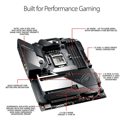 Used ASUS Intel Z390 64GB DDR4 Gaming Motherboard With Intel Socket 1151 9th / 8th