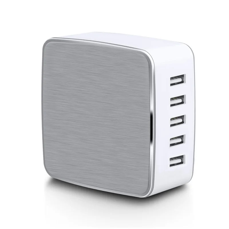 Factory OEM UK US EU KR AU Plug  AC Cable CE KC FCC Certified 40W 5V8A  5Ports USB Cell Phone Charger Station