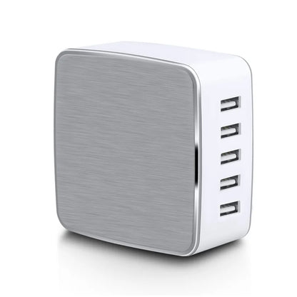 Factory OEM UK US EU KR AU Plug  AC Cable CE KC FCC Certified 40W 5V8A  5Ports USB Cell Phone Charger Station