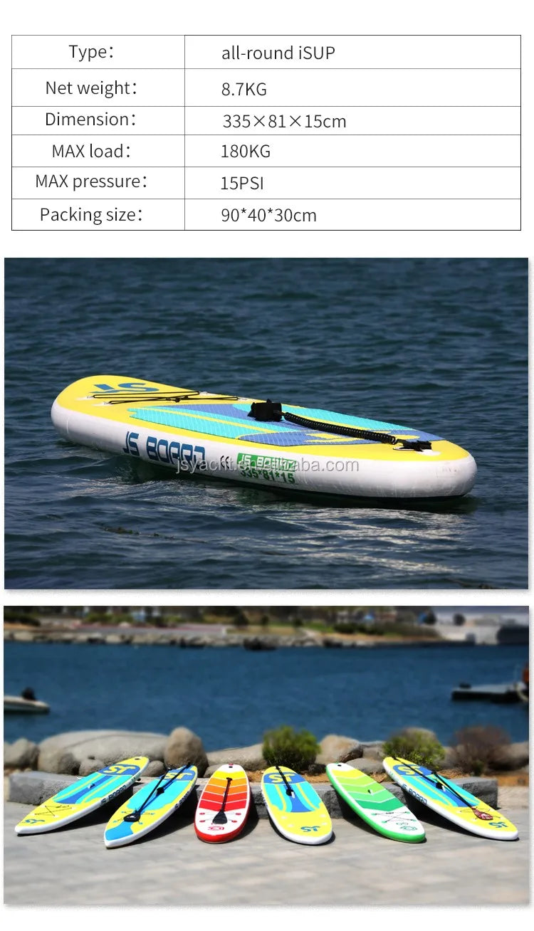 335cm All Round Colorful Cheap ISUP CE Certificate Inflatable Stand up Paddle Board Soft sup Boards