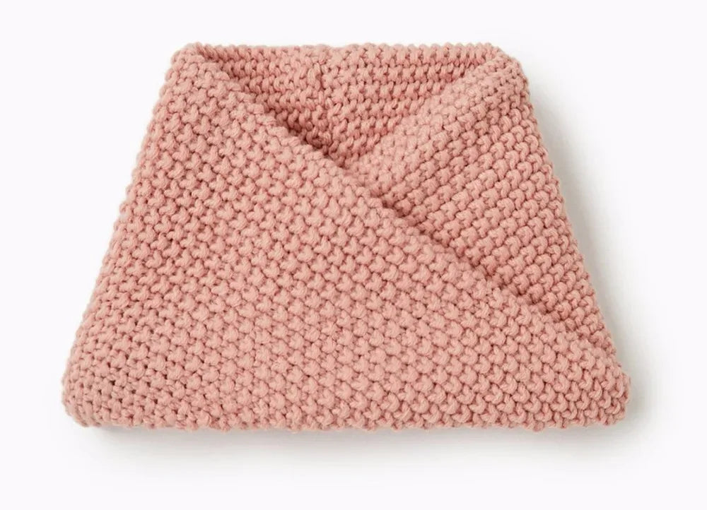 2024 baby girl and baby boy  child children's spring autumn winter Solid knitted hat and knitted infinity scarf