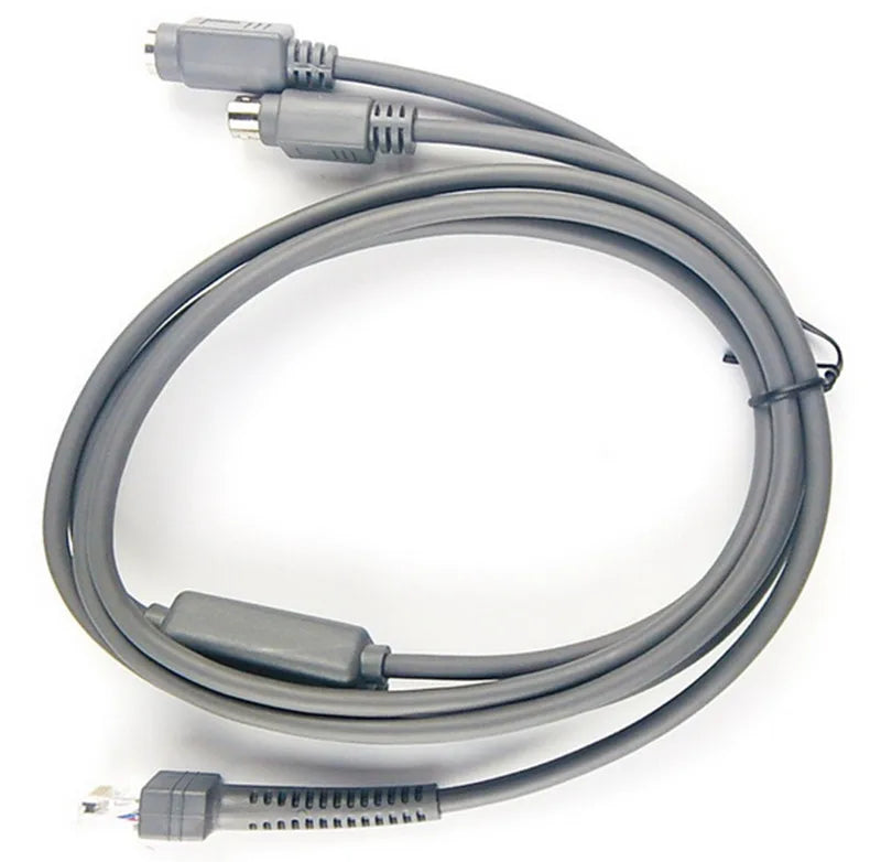 12ft 5M CBA-R03-C12PAR Coiled Retractable RJ45 RS232 Cable TPE/PVC Tinned Copper Conductor 18-Month Warranty for Symbol LS2208