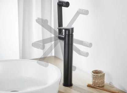 Bathroom New Design Black 360 Degree Rotating Solid Brass Wash Basin Faucet