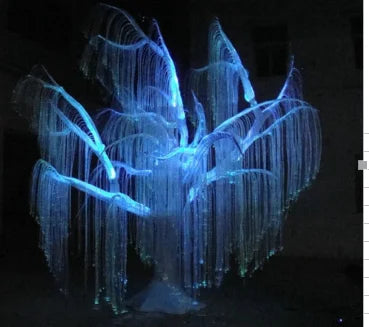 Outdoor Indoor Christmas Park Decor Artificial Plastic Optic Fiber RGBW LED Light Willow Tree IP66 Waterproof Lightweight