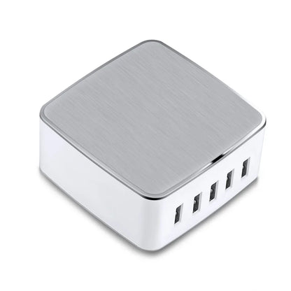 Factory OEM UK US EU KR AU Plug  AC Cable CE KC FCC Certified 40W 5V8A  5Ports USB Cell Phone Charger Station