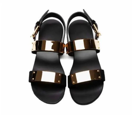 Summer Men Shoes Designer's Genuine Leather Men Sandalias Zapatos Mujer Rome Rock Fashion Mens Sandal Shoes flat men sandals