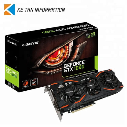 Used GIGABYTE GeForce GTX1080 WINDFORCE OC 8G Graphics Card with 8GB GDDR5X 256 Bit Memory Powered by GeForce GTX 1080