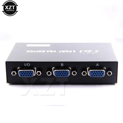 Newest 2 Port HD VGA SVGA Sharing Switch Box For LCD PC TV Monitor Video 2 In 1 Out for PC Laptop
