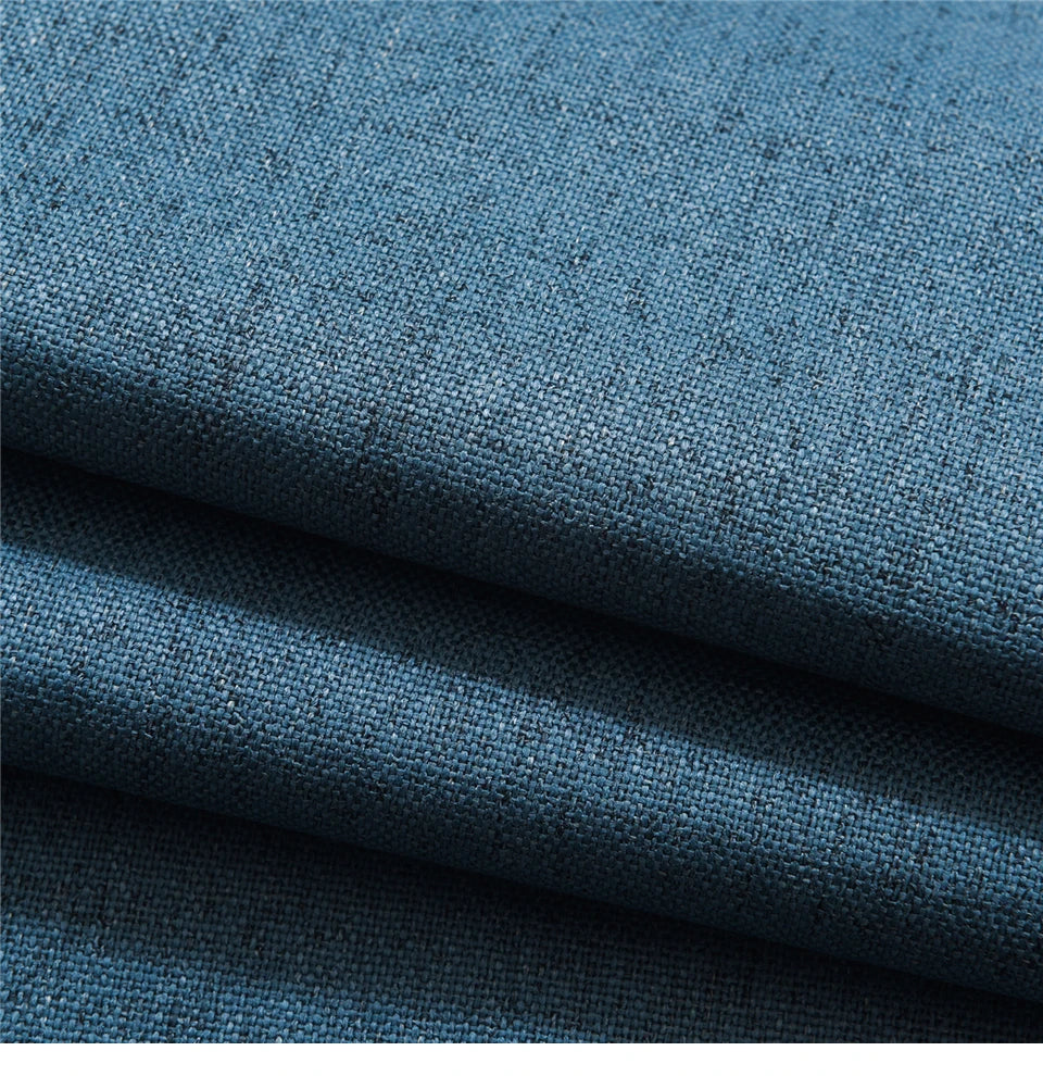 Plaid 100% Blackout Curtain For Living Room Darpe Faux Linen Curtains for Bedroom Rideaux Window Customized Cortina
