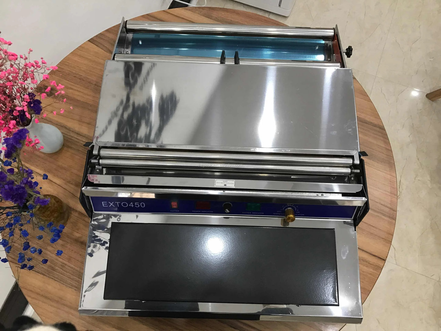 HW-450 Mini Small Manual Flour Tobacco Food Fruit Plastic Stretch Cling Film Shrink Wrap Wrapping Packing Machine Home Use