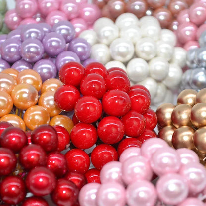 50Pcs/lot Mini Artificial Flower Fruit Stamens Cherry Christmas Plastic Pearl Berries for Wedding DIY Gift Box Decorated Wreaths