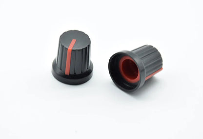 10Pcs  Shaft Hole Dia Plastic Threaded Knurled Potentiometer  6mm  Knobs Caps