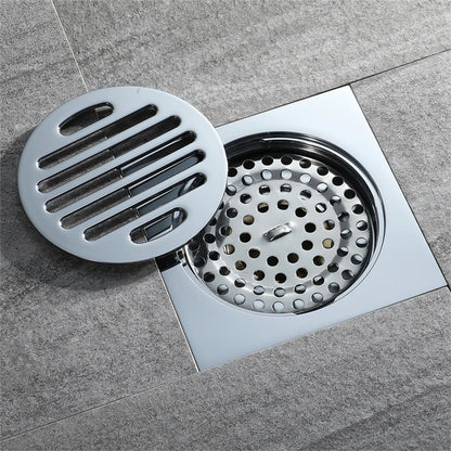 HIDEEP Modern Chrome Plated Brass 4 Inch Anti-Odor Floor Drain for Bathroom Kitchen & Hotel