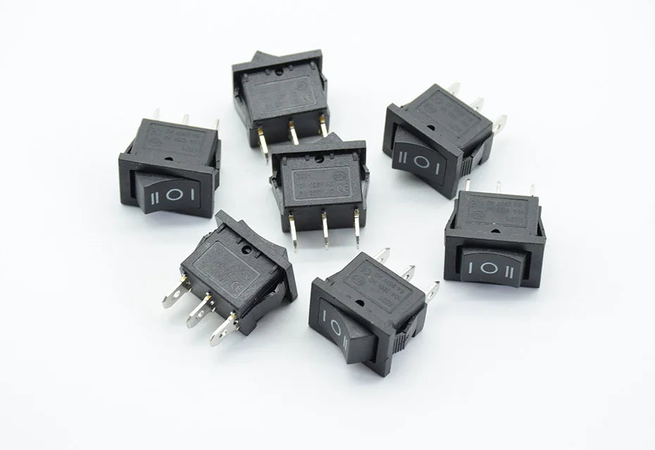 5PCS/lot 21 * 15 * 21mm black SPDT On/Off/On AC 6A/250V 10A/125V 3 Pin Boat Rocker Switch Third Gear 3 Position