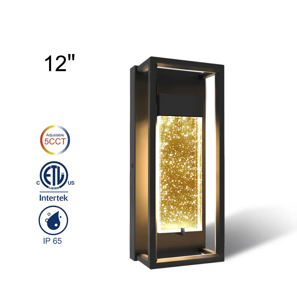 12 Inch Bubble Crystal Glass Wall Sconce Triac Dimmable High CRI Aluminum Alloy Housing for Villa Resort Garden Corridor